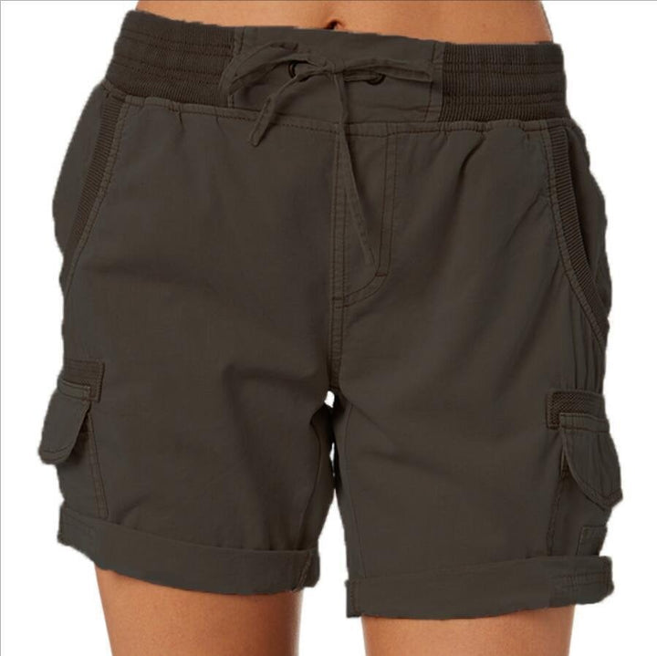 Bequeme lässige Shorts mit hoher Taille - Gem