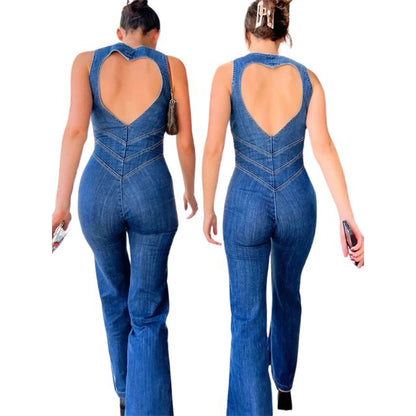 Retro-Denim-Overall mit Reißverschluss - Edel