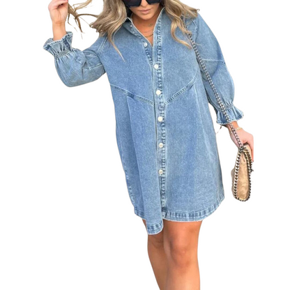 Langärmeliges Denim-Kleid - Julya