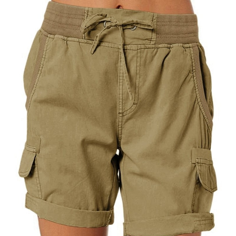 Bequeme lässige Shorts mit hoher Taille - Gem