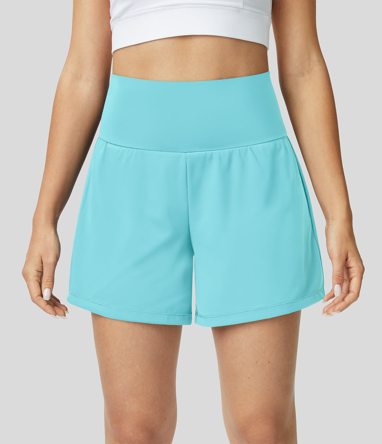 2-in-1-Yoga-Shorts mit hoher Taille, Gesäßtasche und Seitentasche - Joci