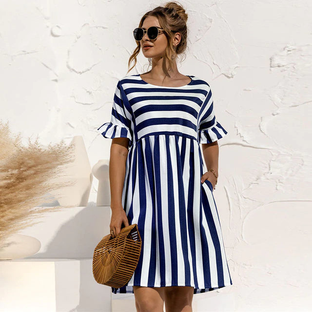 Gestreiftes Sommer Kleid - Katara