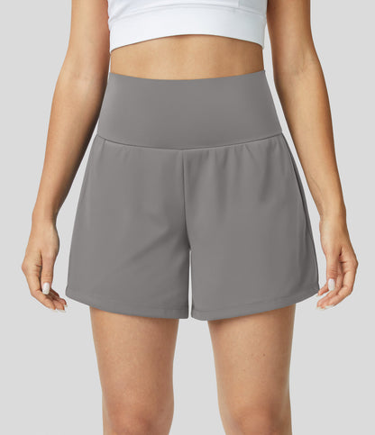 2-in-1-Yoga-Shorts mit hoher Taille, Gesäßtasche und Seitentasche - Joci