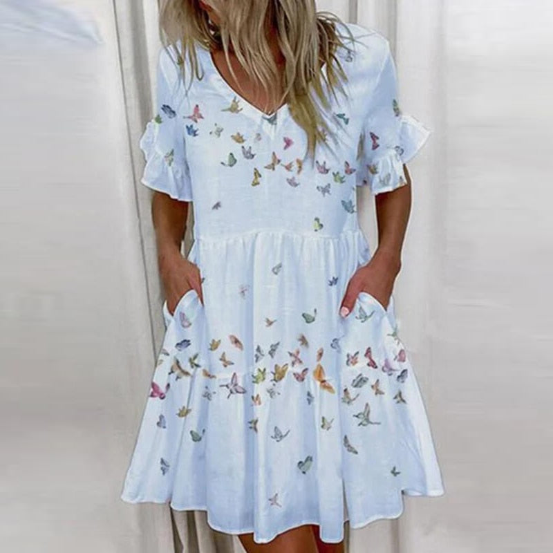 Lässiges Sommerkleid mit Rüschen - Vena