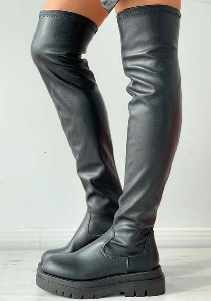 Elegante Overknee-Lederstiefel für Frauen - Helma