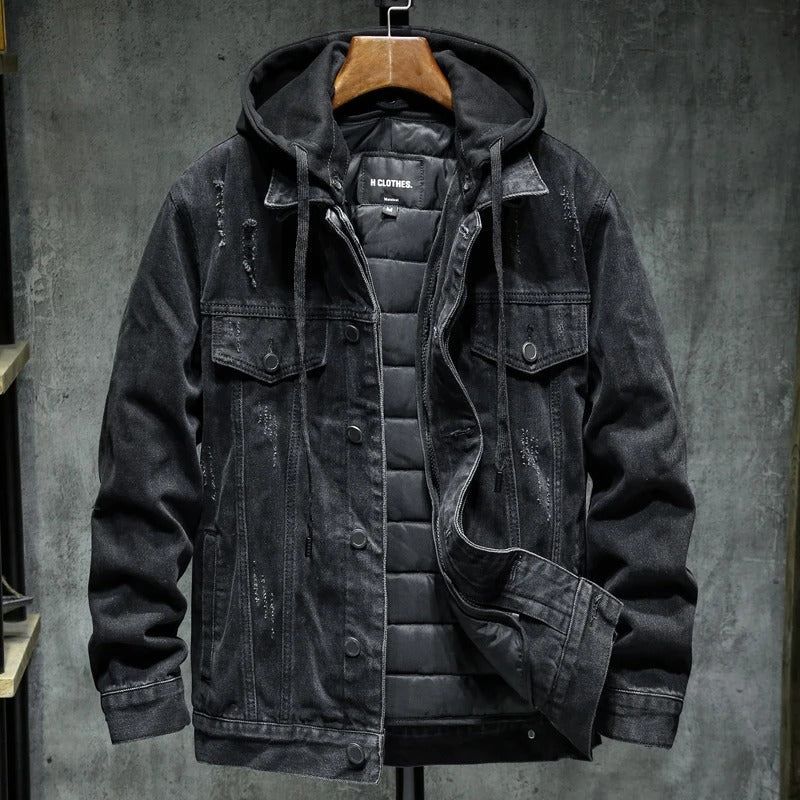 Schwarze Winterjacke für Männer - Isamu