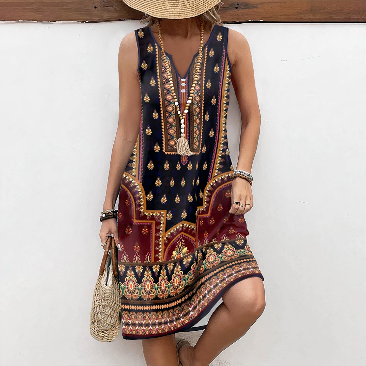 Ärmelloses Boho-Kleid - Maki