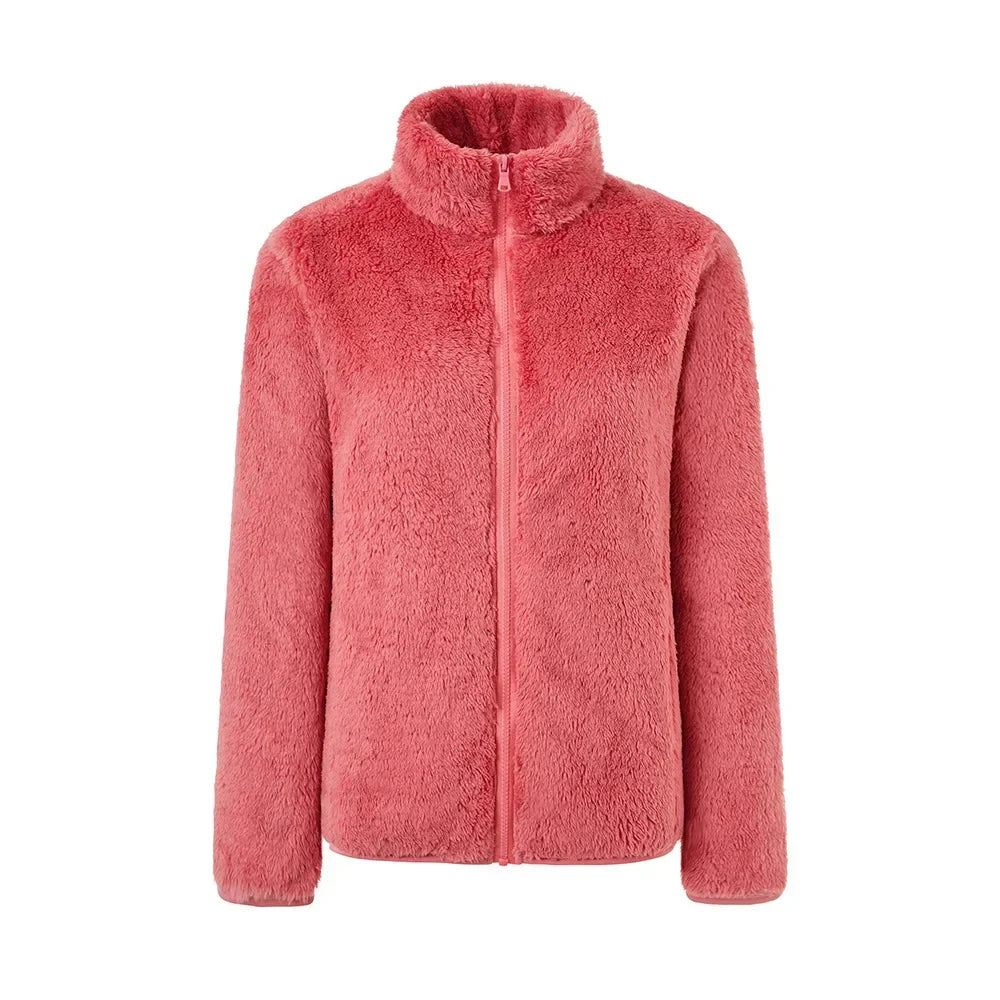 Plüsch-Zip-Up-Jacke mit Komfort-Passform - Maud