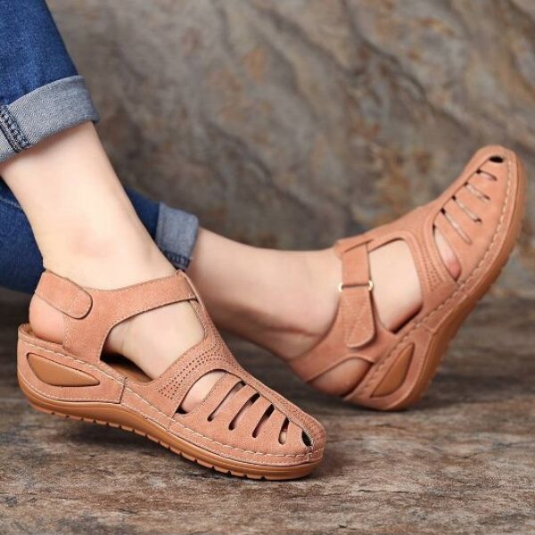 Orthopädische Sandalen aus Leder im Vintage-Stil - Mele