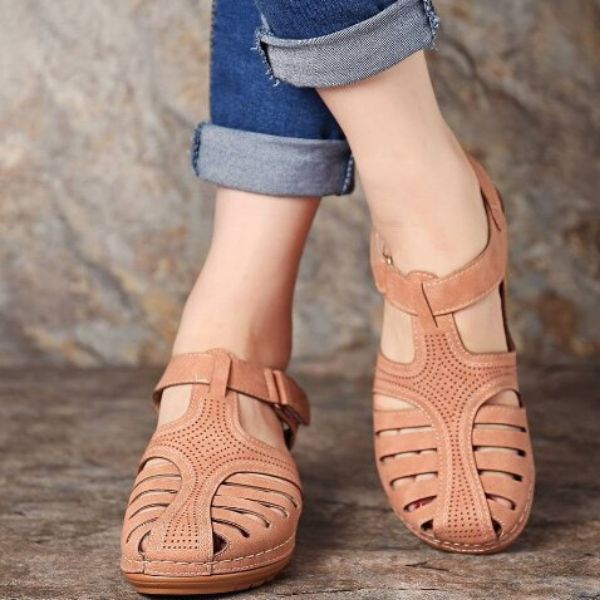 Orthopädische Sandalen aus Leder im Vintage-Stil - Mele