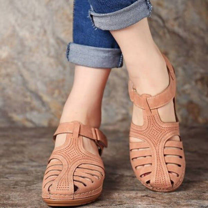 Orthopädische Sandalen aus Leder im Vintage-Stil - Mele