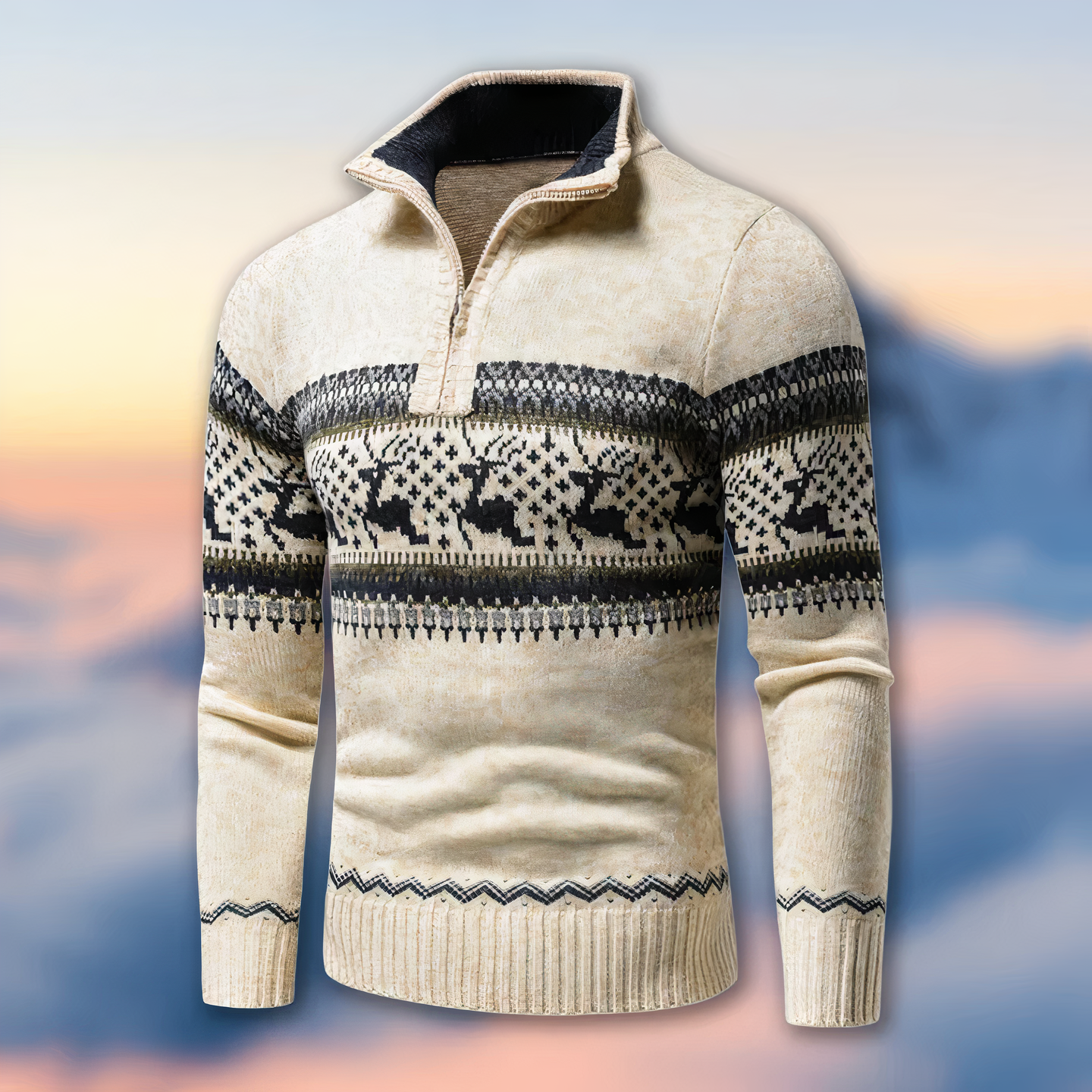 Strickpullover mit halbem Reißverschluss - Munro