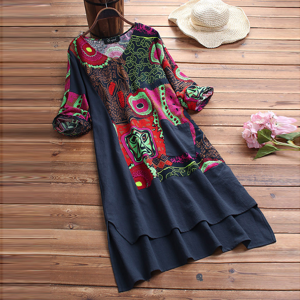 Elegantes Kleid mit Mandala-Print - Ginia