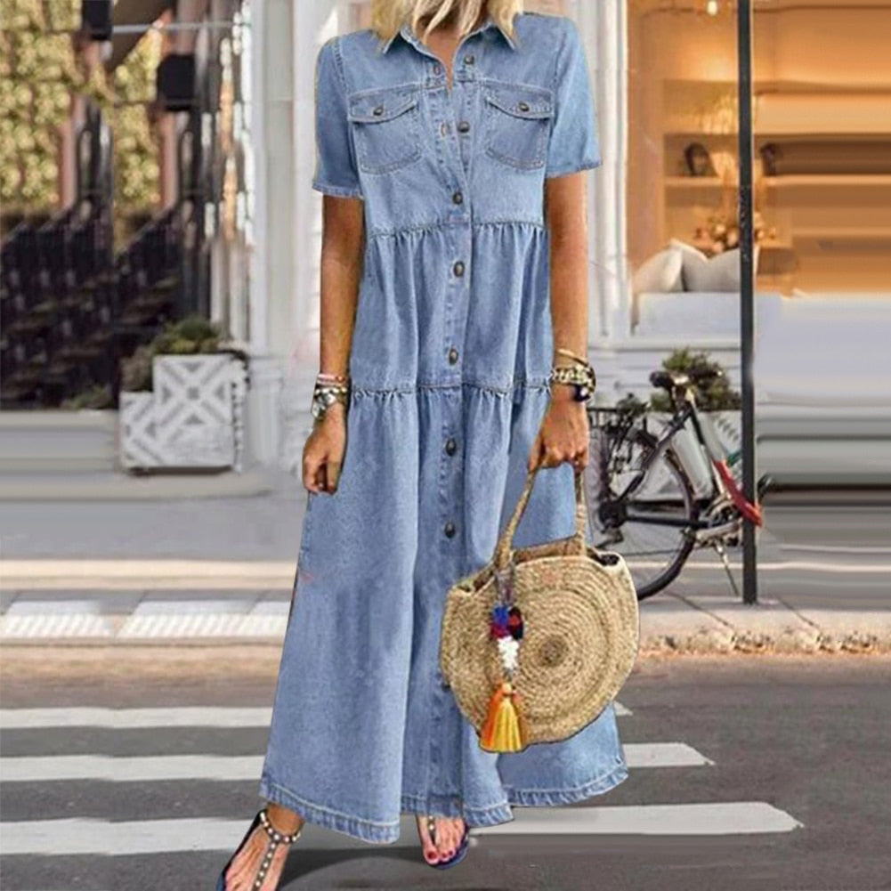 Schickes Maxi-Kleid aus Denim - Sissy