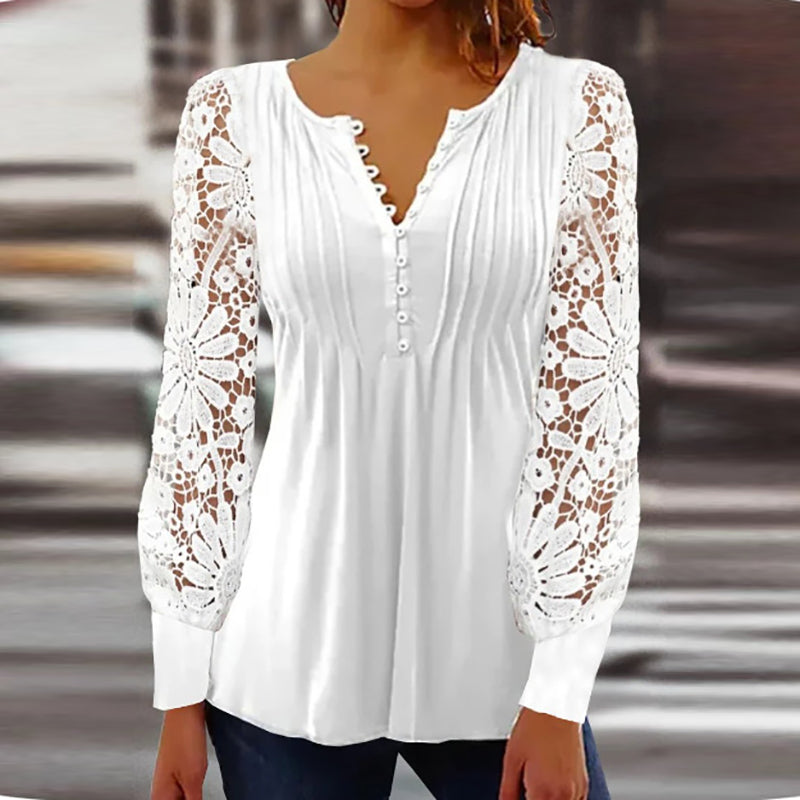 Elegante Schulterbluse mit Spitze - Chelsea