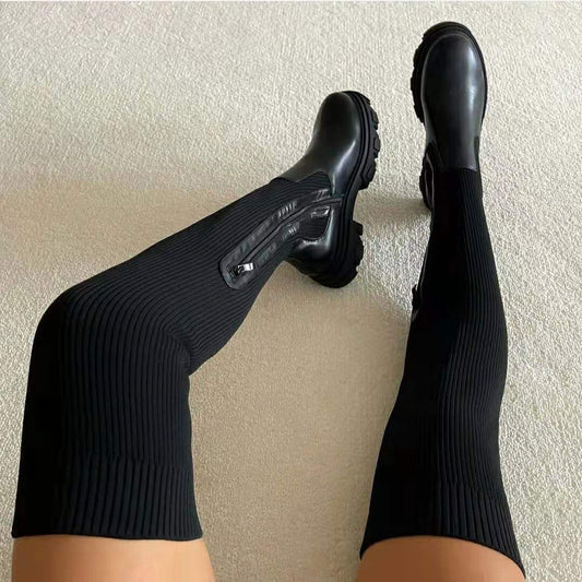 Overknee sock laarzen - Frika