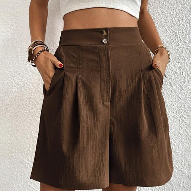 Stylische Doppelknopf-Shorts für Damen - Orla