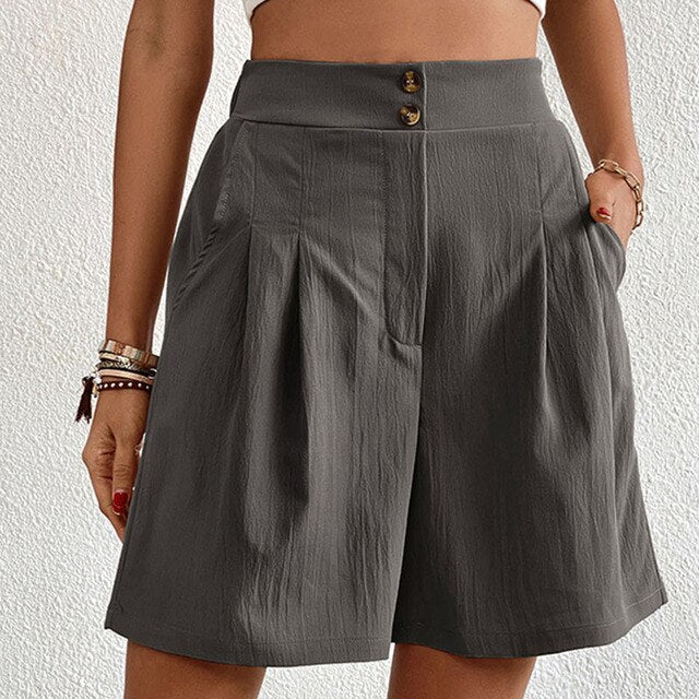 Stylische Doppelknopf-Shorts für Damen - Orla