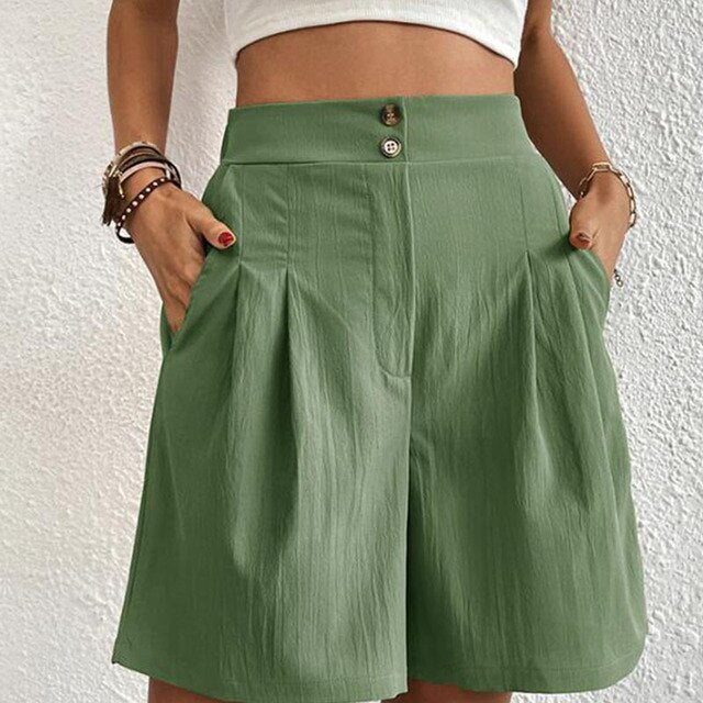 Stylische Doppelknopf-Shorts für Damen - Orla