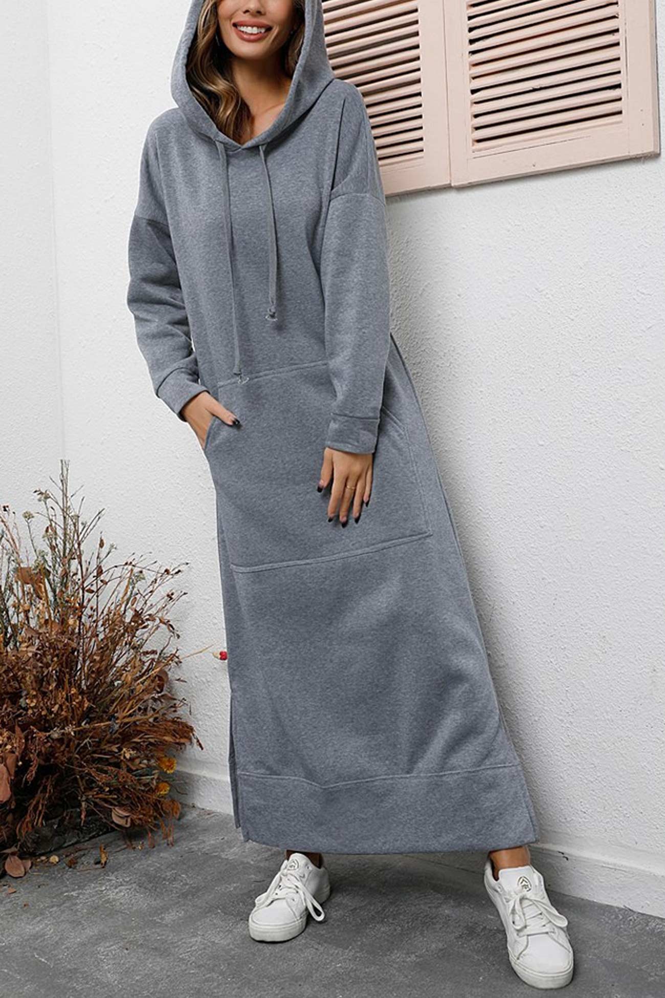 Hoodie-Kleid mit geschlitztem Saum - Caitlyn