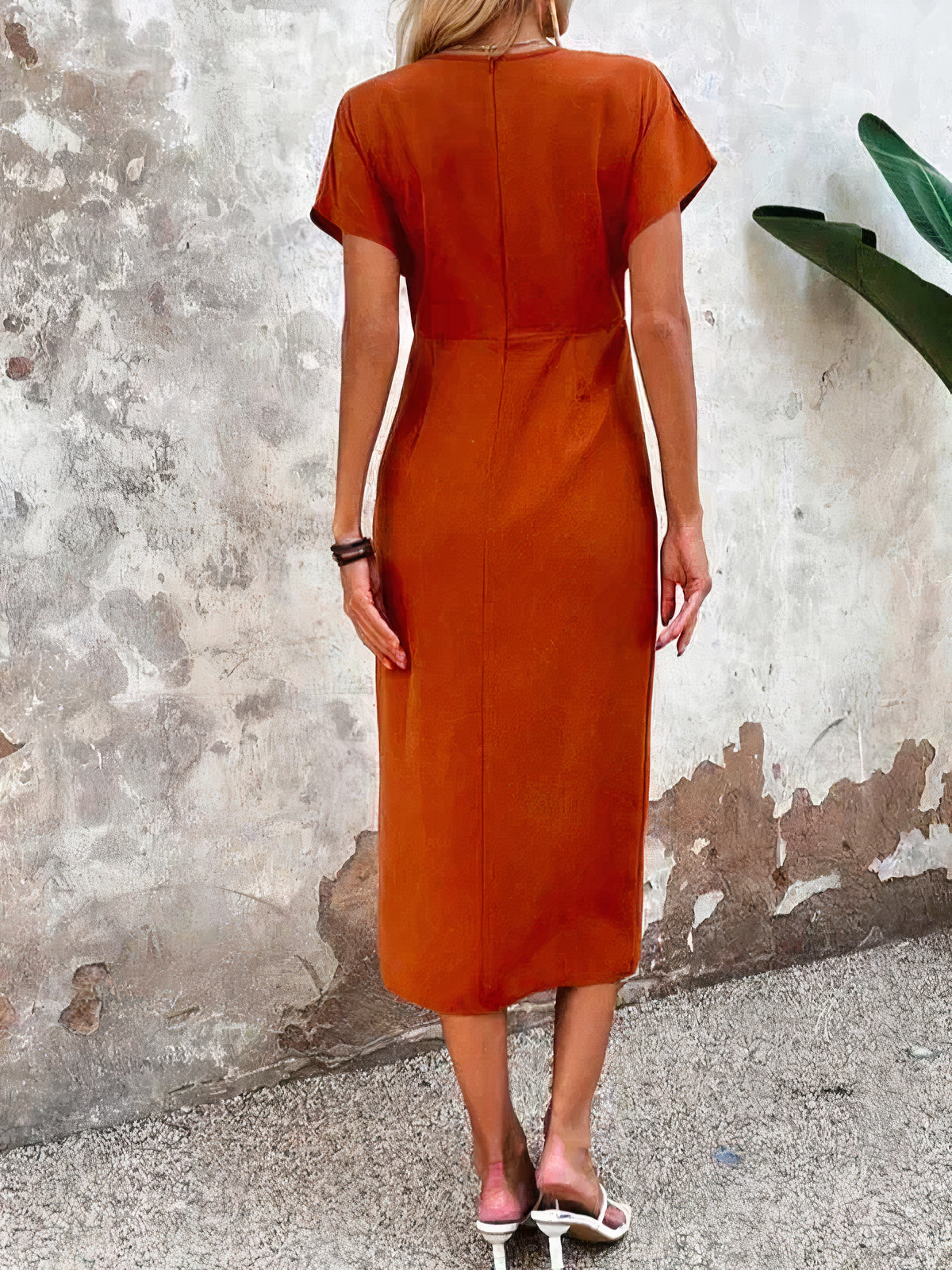 Elegantes orangefarbenes Kleid - Tamra