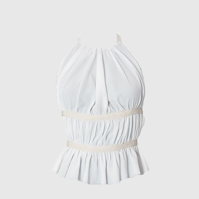 Gerafftes Halter-Crop-Top - Laine