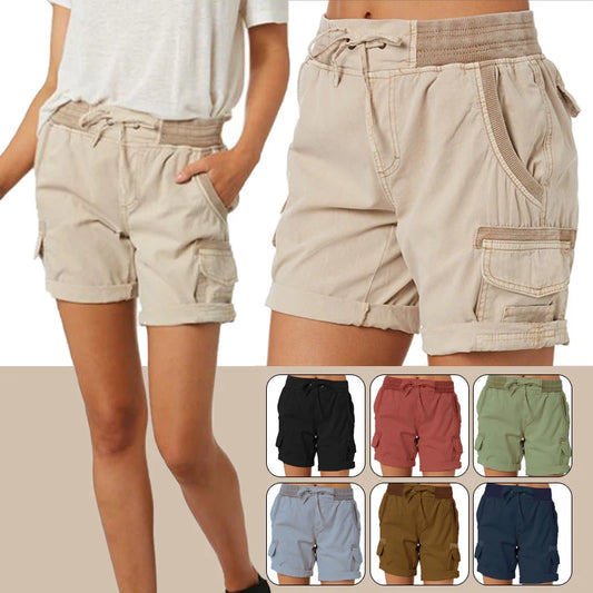 Bequeme lässige Shorts mit hoher Taille - Gem