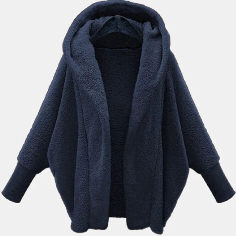 Bequeme Fleece-Strickjacke für Frauen, ideal für Herbst- und Wintertage, mit weichem Fleece und Kapuze für zusätzlichen Komfort.