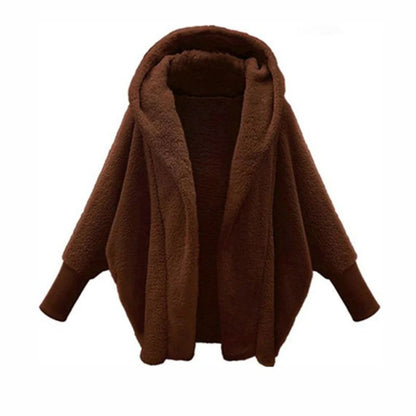 Bequeme Fleece-Strickjacke für Frauen, ideal für Herbst- und Wintertage, mit weichem Fleece und Kapuze für zusätzlichen Komfort.