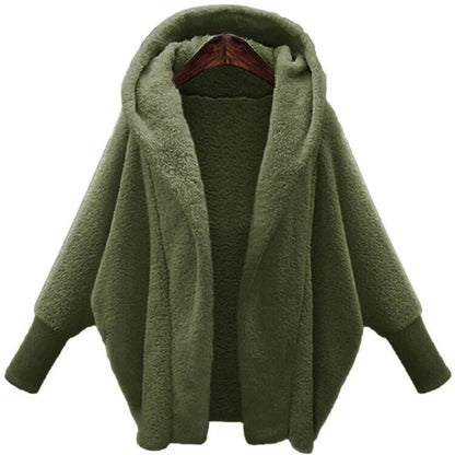 Bequeme Fleece-Strickjacke für Frauen, ideal für Herbst- und Wintertage, mit weichem Fleece und Kapuze für zusätzlichen Komfort.