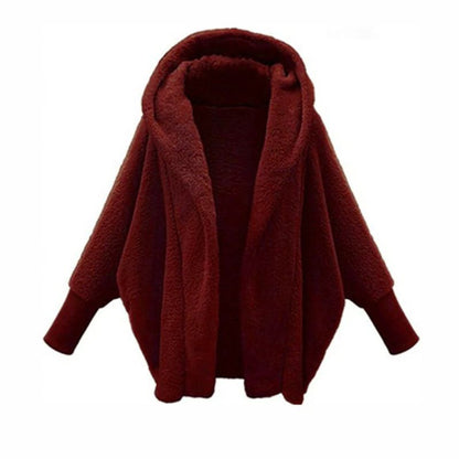 Bequeme Fleece-Strickjacke für Frauen, ideal für Herbst- und Wintertage, mit weichem Fleece und Kapuze für zusätzlichen Komfort.