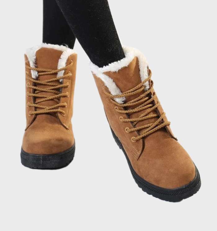 Dicke und warme wasserdichte Winterstiefel für Frauen ideal für kalte Herbst- oder Wintertage.

