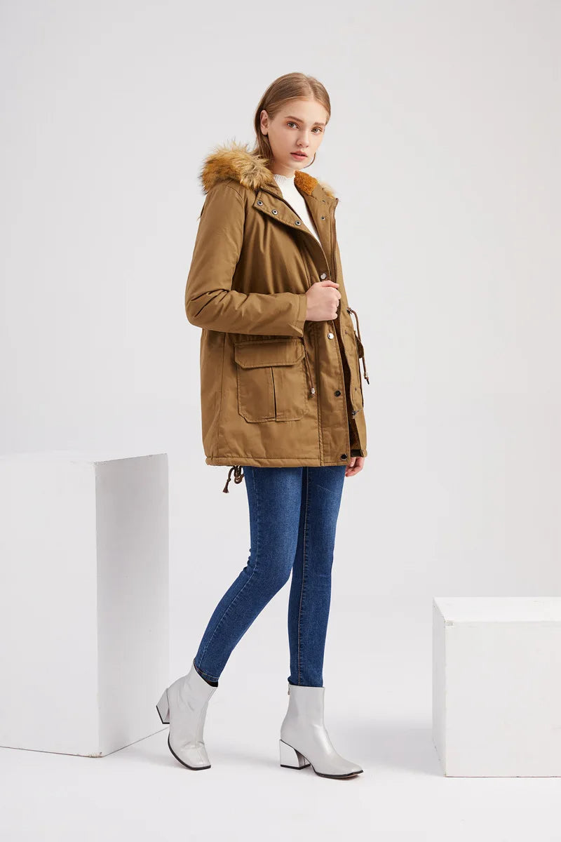 Winterparka mit Kunstfellkapuze für Damen - Fiene