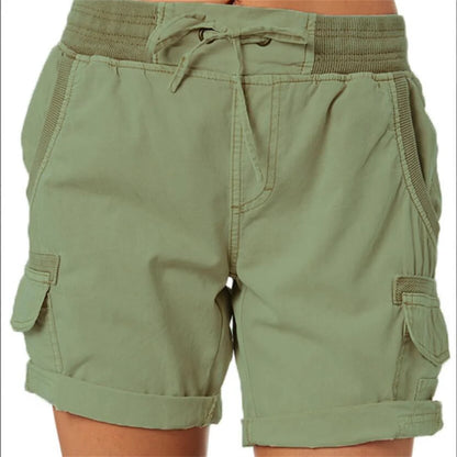 Bequeme lässige Shorts mit hoher Taille - Gem