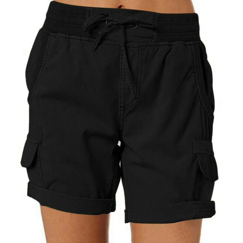 Bequeme lässige Shorts mit hoher Taille - Gem