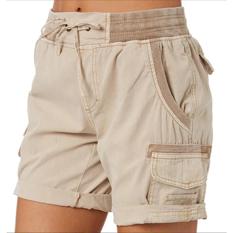 Bequeme lässige Shorts mit hoher Taille - Gem