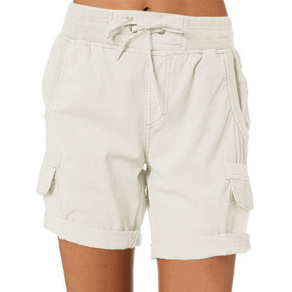 Bequeme lässige Shorts mit hoher Taille - Gem