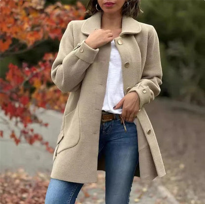 Elegante Jacke für Frauen, ideal für Herbst und Winter, klassisches Design mit praktischen Taschen und hochwertiger Verarbeitung