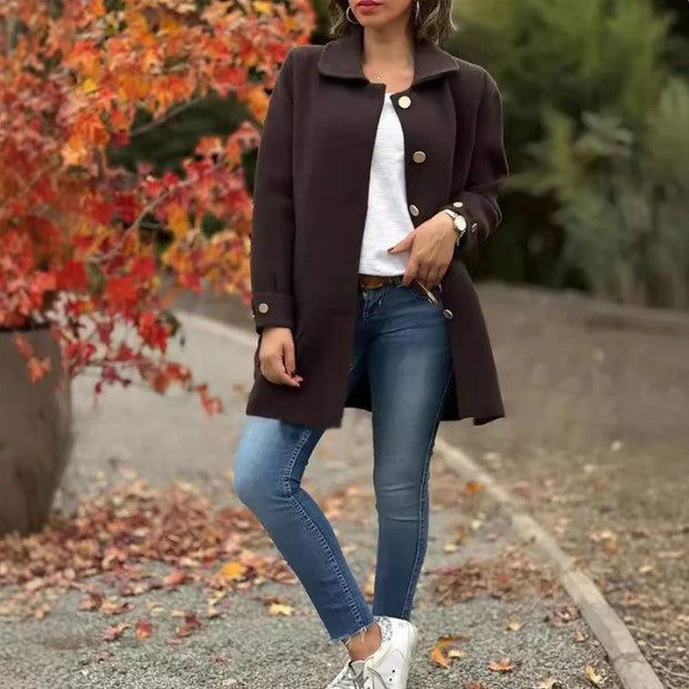 Elegante Jacke für Frauen, ideal für Herbst und Winter, klassisches Design mit praktischen Taschen und hochwertiger Verarbeitung