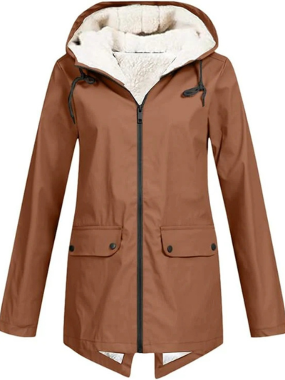 Jacke mit Kapuze und Reißverschluss ideal für Herbst- und Wintertage.