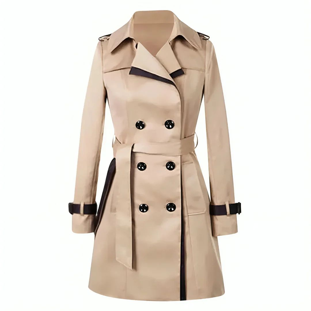 Langer Trenchcoat für Frauen - eleganter und vielseitiger Mantel, ideal für Herbst- und Wintertage.