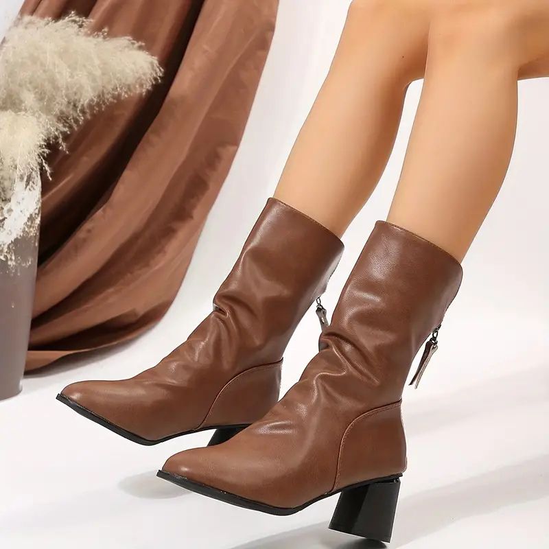 Mittellange Winterstiefel für Frauen ideal für kühle Herbst- und Wintertage, mit wärmendem Innenfutter und stabilem Absatz