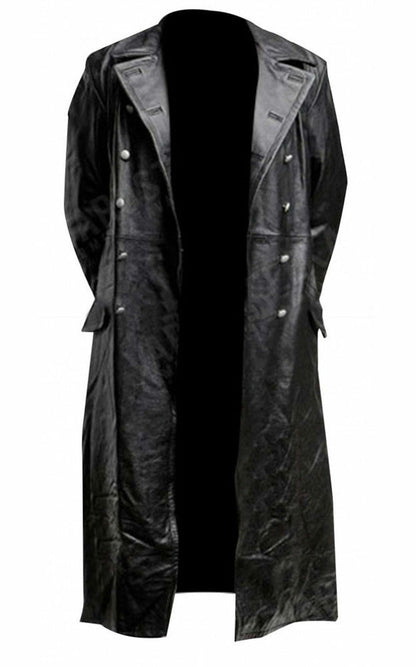 Modischer Trenchcoat aus Leder mit hochwertigem Material, zeitlosem Design und verstellbarem Gürtel, ideal für kalte Tage.