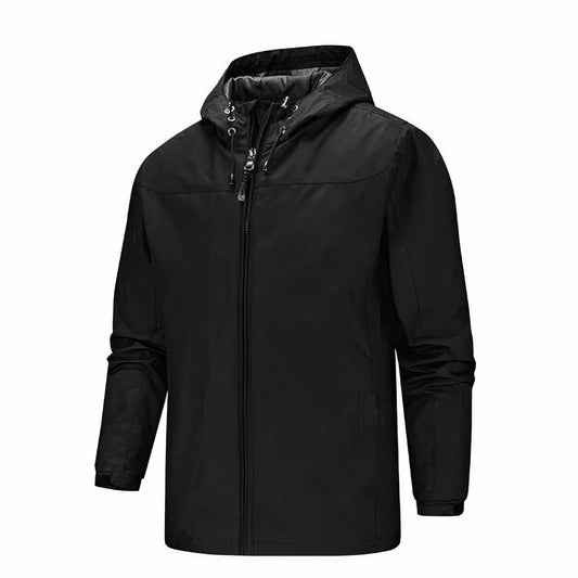 Regenjacke für Männer, ideal für Herbst und Winter, wasserabweisendes Material mit praktischer Kapuze und bequemer Passform.