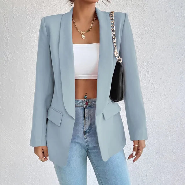 Stilvoller Blazer für Damen, ideal für elegante und lässige Outfits, mit hochwertigem Material und praktischen Taschen.