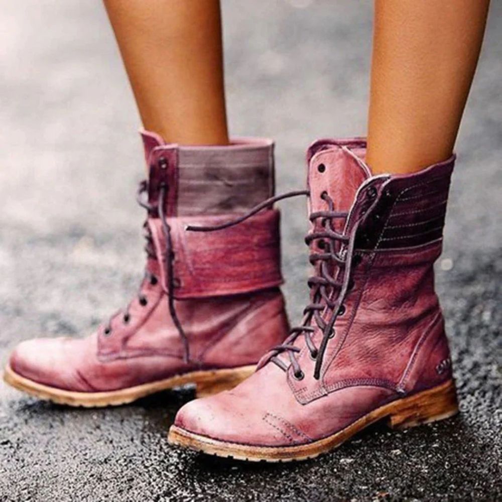 Stylische Lederstiefel für Frauen, ideal für kalte Herbst- und Wintertage.