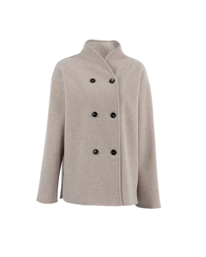 Warme Jacke für Frauen mit französischem Einschlag, ideal für Herbst- und Wintertage, mit elegantem doppelreihigem Design und wärmendem Material.