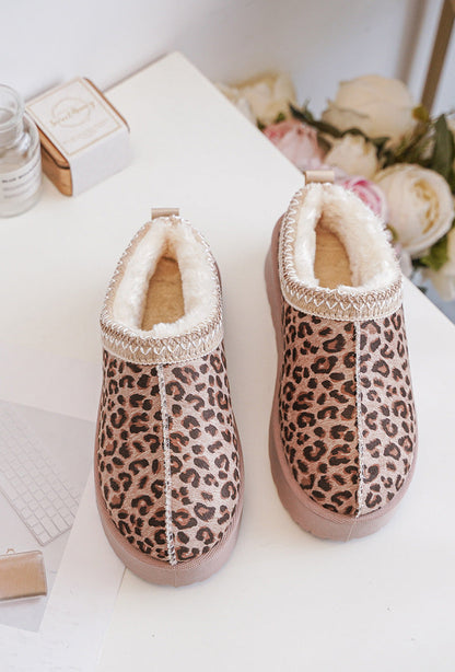 Warme Leopard-Slipperinnen für Damen, perfekt für kalte Herbst- und Wintertage