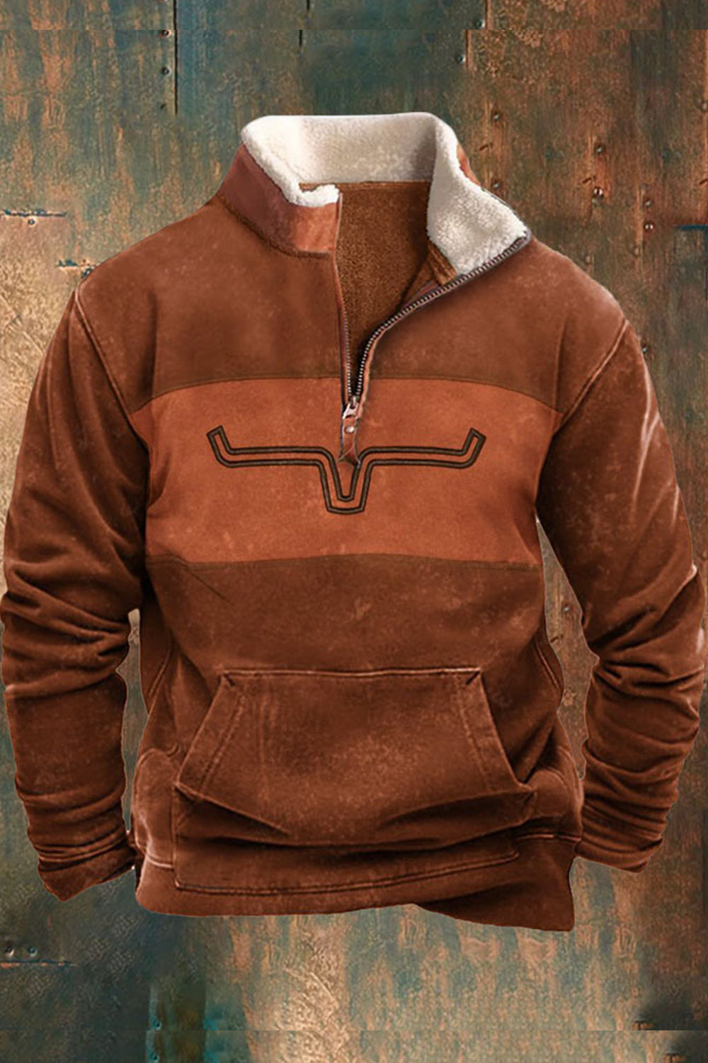 Warmer Pullover für Männer, ideal für Herbst und Winter, lässiger Stil mit auffälligem Motiv.






