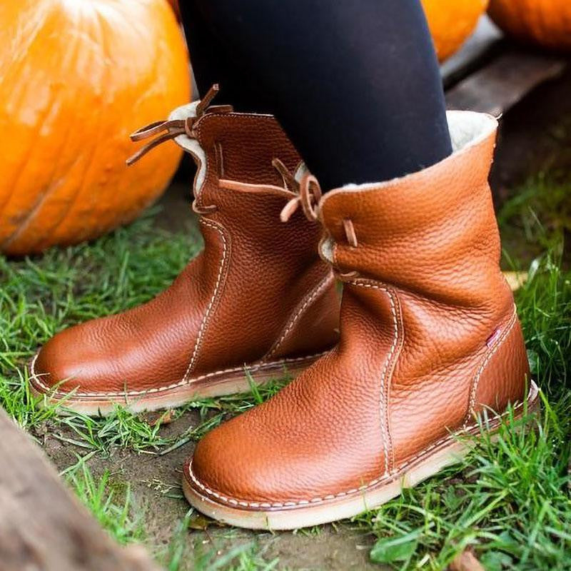 Wasserdichte Winterstiefel für Frauen, ideal für kalte Herbst- und Wintertage, mit warmem Futter und rutschfester Sohle.